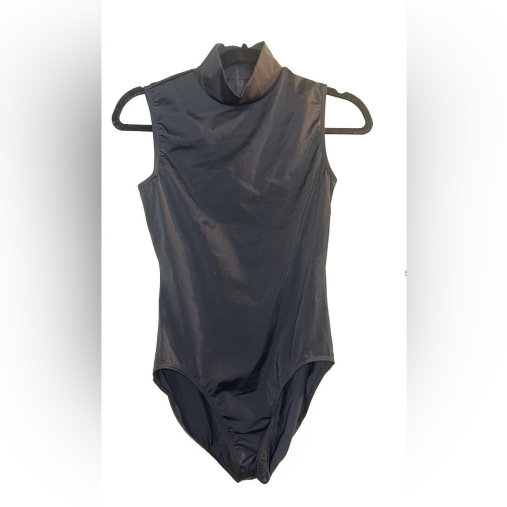 Weissman black zip up leotard